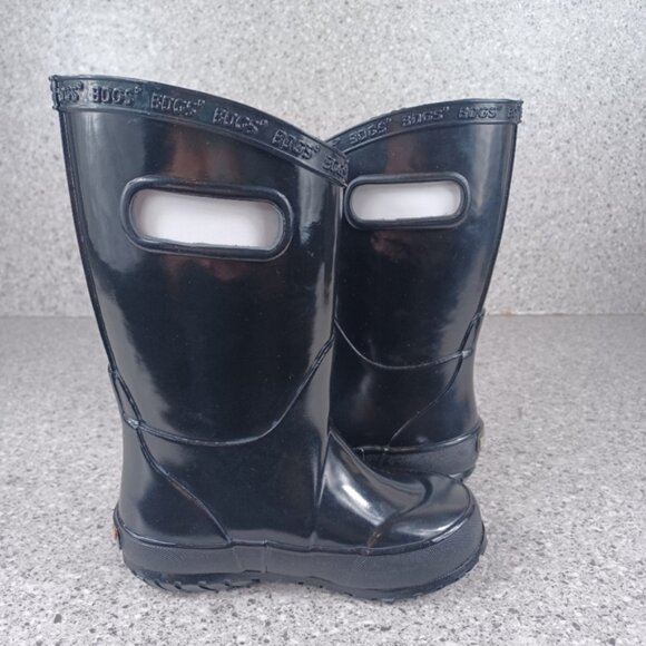 Bogs Black Waterproof Boots Kids Rainboot Shoes - Picture 6 of 10